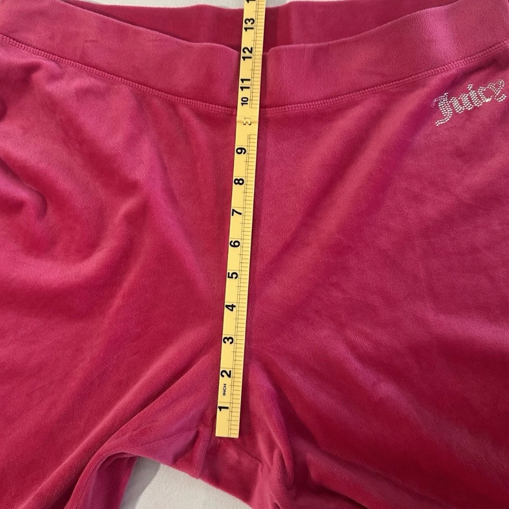 JUICY COUTURE Velvet Tracksuit Bling Hoodie & Pants Hot Pink Size XL Retro Y2K - Picture 12 of 16